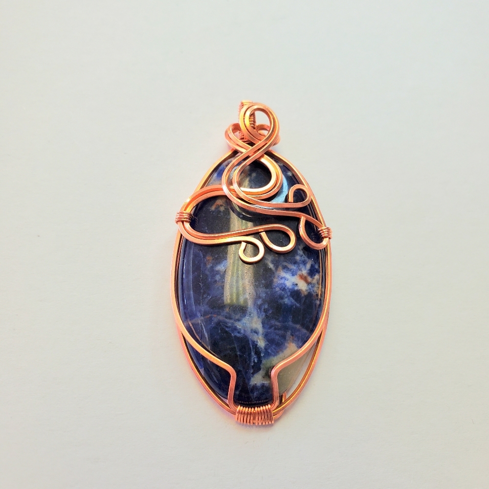 Sodalite wire wrap necklace
